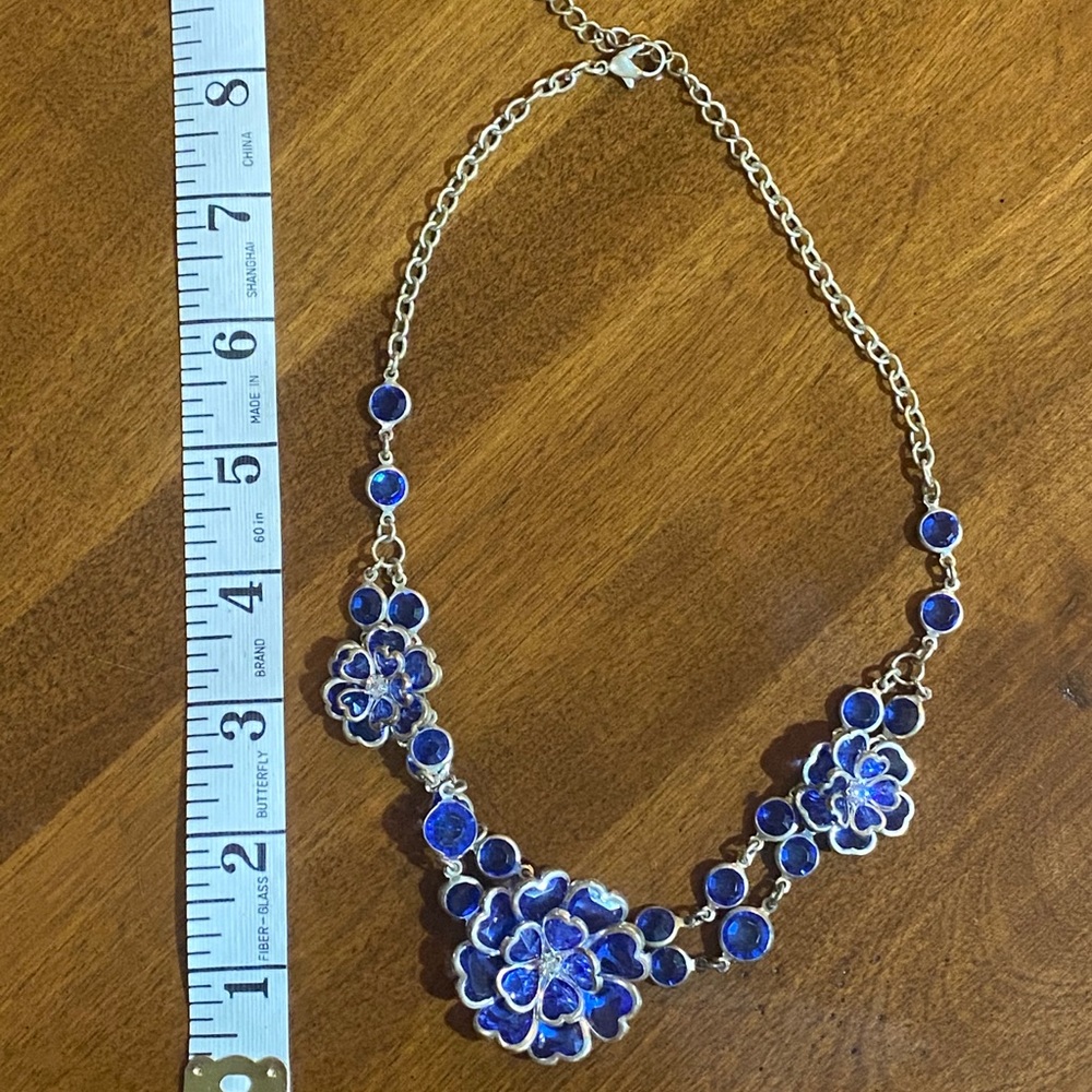 💙 Blue Floral Statement Necklace 💙